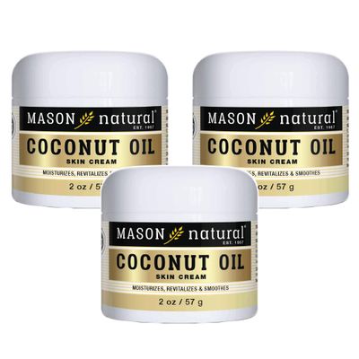 MASON NATURAL Coconut Oil Beauty Cream, 2 Oz, 3 Count