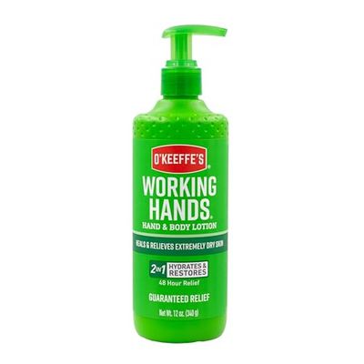 O&#39;Keeffe&#39;s Working Hands Hand and Body Lotion, 12oz Pump (Pack of 1) - Heals and Relieves Extremely Dry Skin