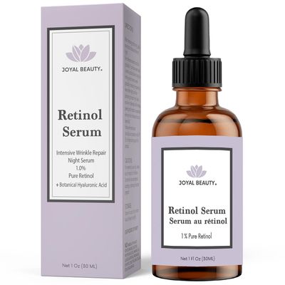 JOYAL BEAUTY Retinol Serum for Face Skin Eyes Neck. Best Night Skin Care Serum for Anti-Aging Firming Fine Lines Wrinkle Scars Pores Skin Tones