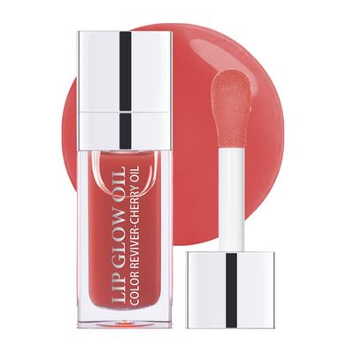 Hydrating Lip Glow Oil, Plumping Lip Oil, Tinted Lip Balm Lip Care, Transparent Toot Lip Oil, Moisturizing Lip Gloss, Non-Sticky Long Lasting Lip Oil Gloss, Lip Plumper Gloss (Rosewood)