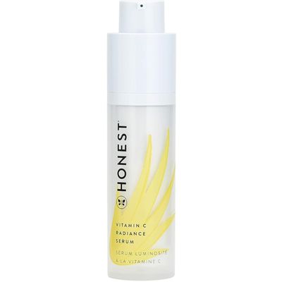 Honest Beauty Vitamin C Radiance Serum Mini with Hyaluronic Acid + Light-Reflecting Pearl | Travel Size | Dermatologist Tested + EWG Certified + Vegan &amp; Cruelty Free | 0.33 fl. oz.