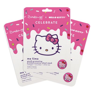 The Crme Shop | Hello Kitty CELEBRATE - Me Time! Youth-Promoting Sheet Mask (3 Pack), for Plumping Treatment