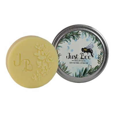 Just Bee 100% Natural Organic Gathered Beeswax Lotion Bar (Unscented)
