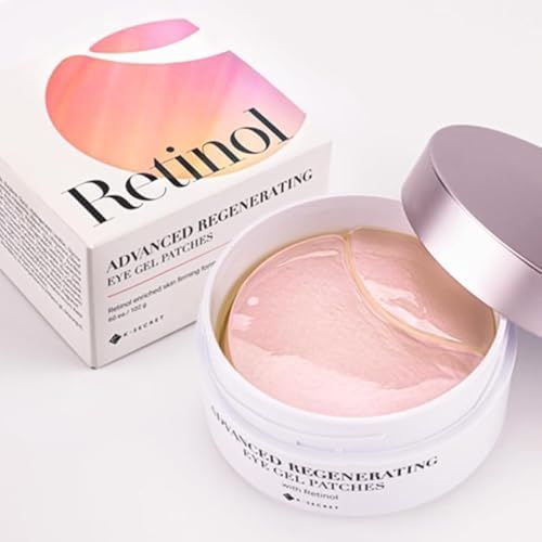 KSECRET Advanced Regenerating Eye Gel Patches, 102g/3.45oz. 60pcs (15 full pairs) with RETINOL | Korean Skincare | Under Eye Masks for Anti-Wrinkles, Anti-Aging, Dark Circles, Puffiness