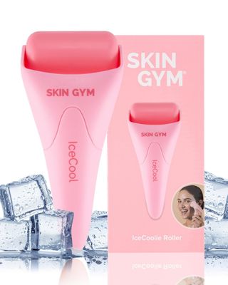 SKIN GYM CryoGel Pink Roller, Cooling Facial Tool for Puffiness and Skin Firming