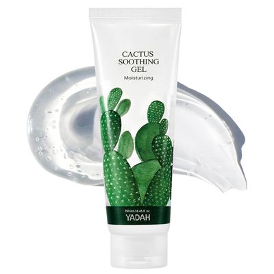 YADAH Cactus Soothing Gel (8.45fl oz) - Sunburn Relief, Calm, Cool &amp; Soothe Irritated Skin, Face Redness. Korean Skin Care. 95% Cactus Extract, Vegan.