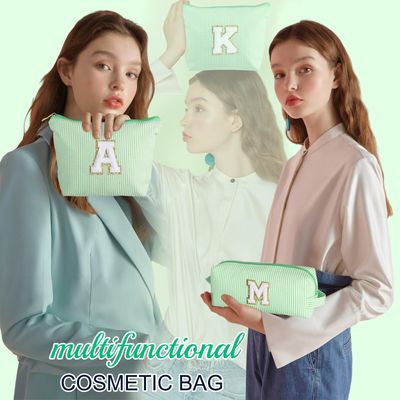 YOOLIFE Initial Makeup Bag for Girls Women - Skin Care for Teens 10-12 | Christmas Gifts for Girls | Birthday Gifts for 3 4 5 6 7 8 9 10 11 12 13 Year Old Girls | Teen Girl Gifts Trendy Stuff T