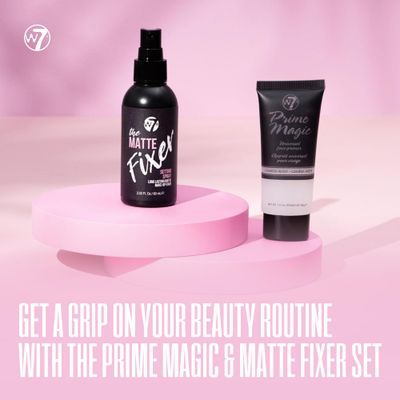 W7 The Fixer Matte Set - Setting Spray &amp; Primer Duo - Natural, Matte Finish