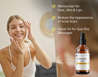 Kate Blanc Cosmetics Vitamin E Oil for Skin and Face (1oz) 28,000 IU. Reduce Appearance of Scars, Wrinkles, Dark Spots