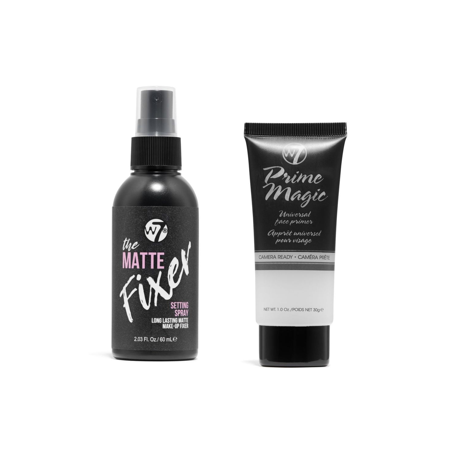 W7 The Fixer Matte Set - Setting Spray &amp; Primer Duo - Natural, Matte Finish