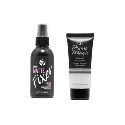 W7 The Fixer Matte Set - Setting Spray &amp; Primer Duo - Natural, Matte Finish