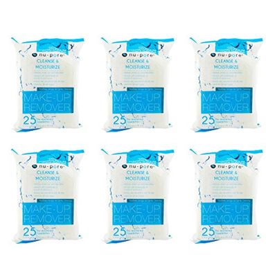 Nu-pore Cleansing and Moisturizing, Makeup Remover, Wet 25 Towelettes (Pack of 6)