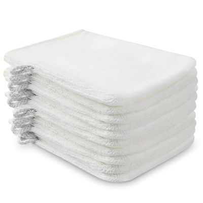 PHOGARY 10 Pack Microfiber Body Wash Mitts, Soft Face Mitten, Bath Spa Cloth, Reusable Makeup Remover Mitt Gloves, European Style Wash Cloth, 68 inch (White)