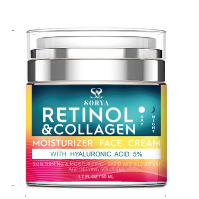 SORYA Retinol &amp; Collagen Anti-Aging Face Moisturizer: Wrinkle Repair with Hyaluronic for Ultimate Hydration