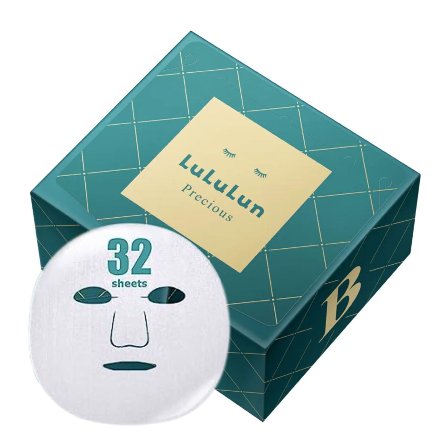 Lululun 32pcs Precious Green Sheet Mask Balance, Japanese Organic &amp; Natural Skincare Face Mask Set, Patented Daily Anti-aging Hydrating &amp; Moisturizing Face Mask Sheet Pack