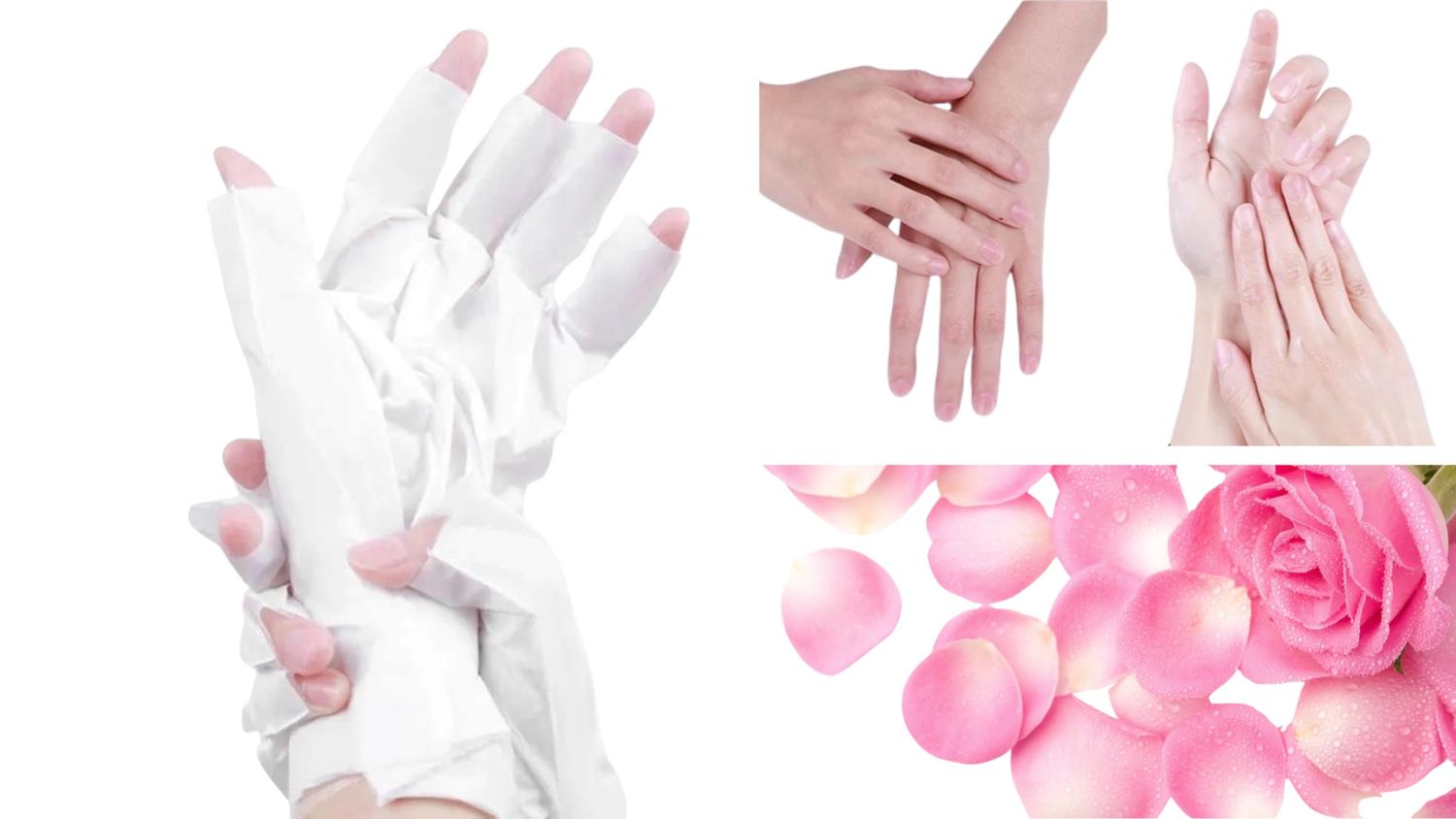 Mino BEAUTY 3 Pairs Rose Moisturizing Nourishing Manicure Hand Mask Collagen Rich In the Essence of Rose Oil Plant Extract Anti Wrinkle and Reduce the Look of Fine Lines