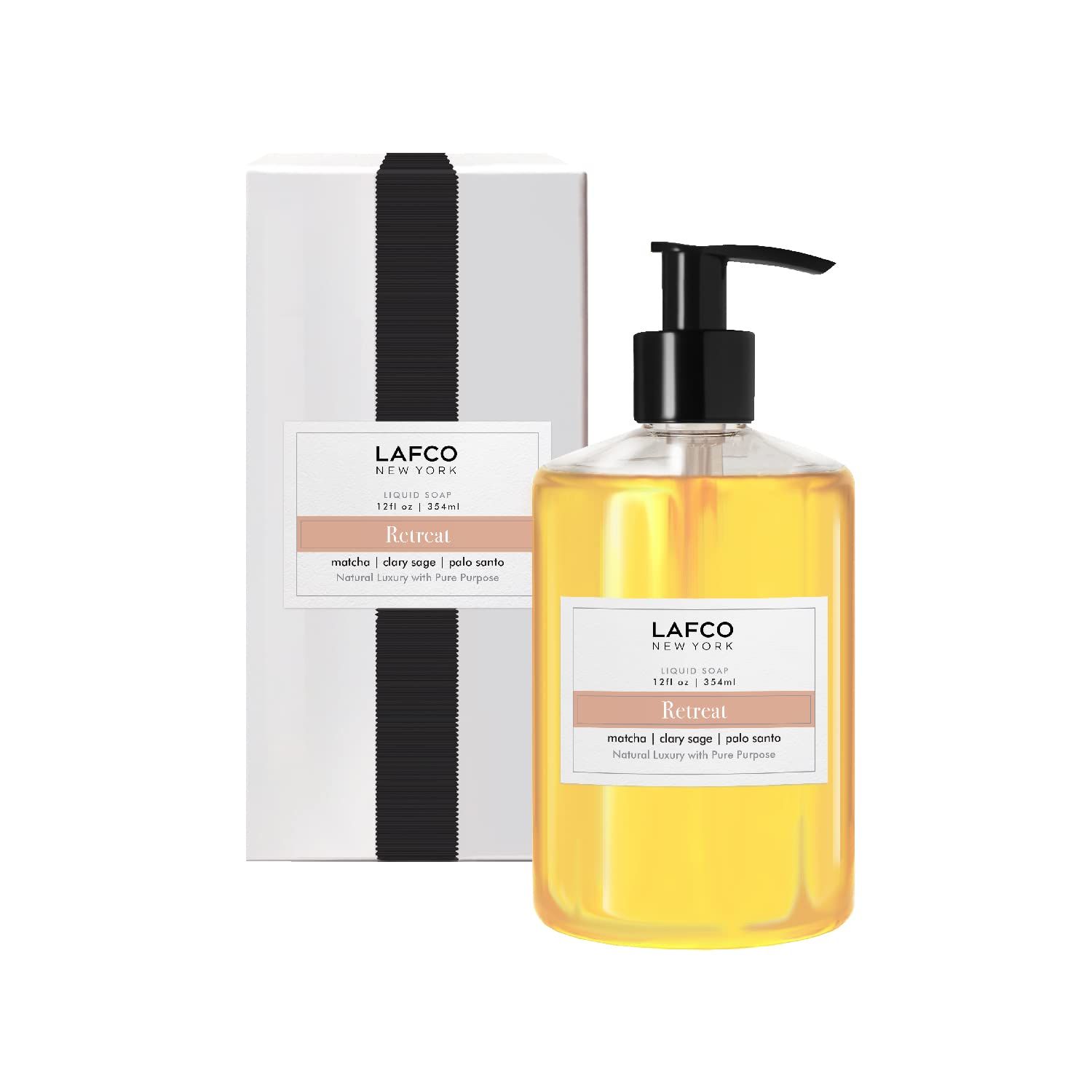 LAFCO New York Liquid Soap, Retreat - 12 oz - Regenerates, Protects &amp; Moisturizes - All Skin Types - Hypoallergenic, Synthetic Free &amp; Cruelty Free - Made in Italy