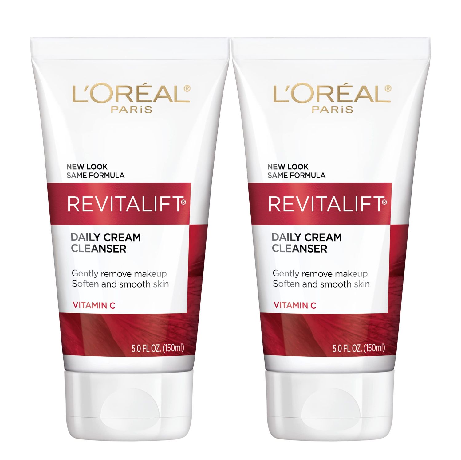 L&#39;Oreal Paris Revitalift Daily Cream Cleanser, Gentle Makeup Remover Face Wash with Vitamin C 5 fl. oz (Pack of 2)