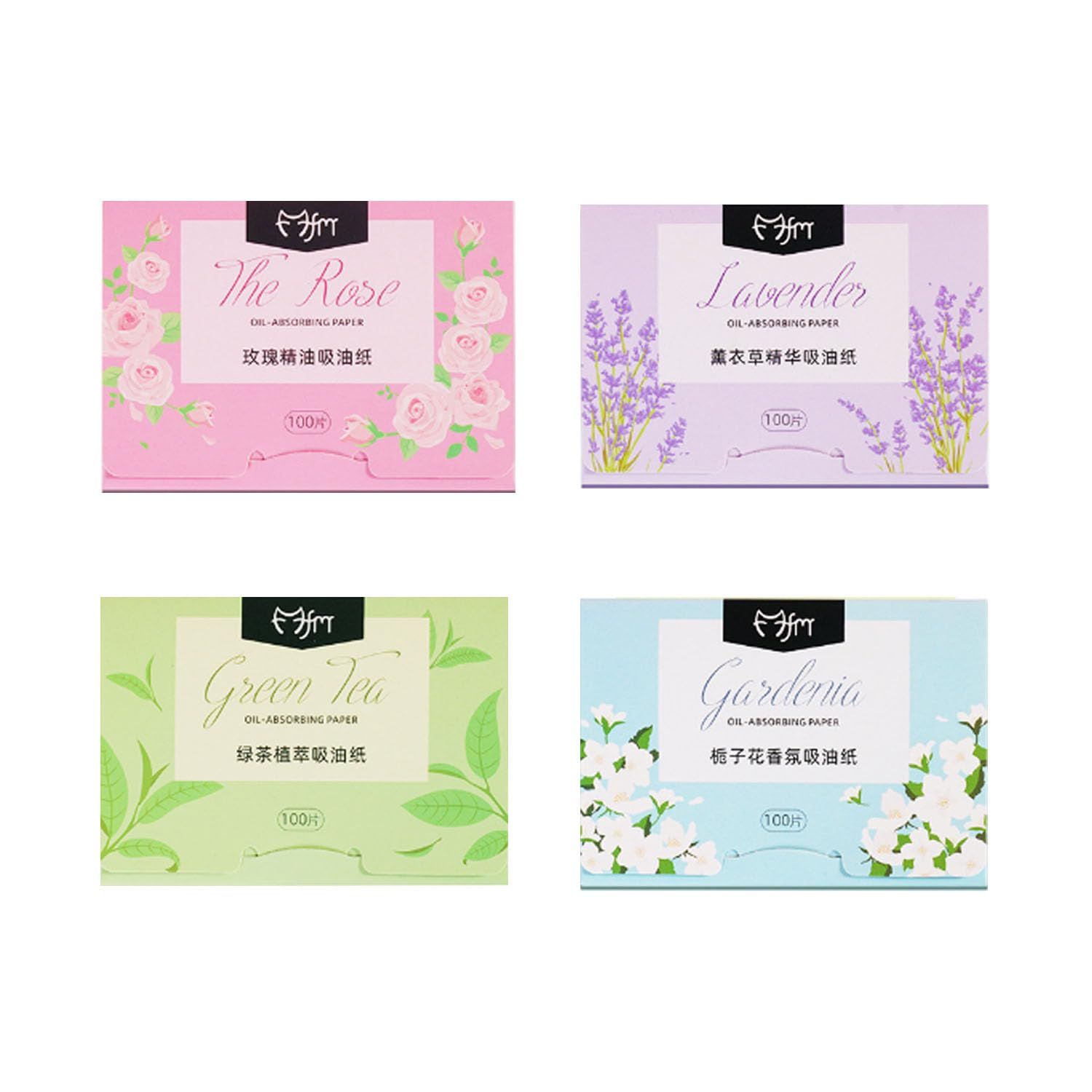 LAIYOHO 4 Piece Pack Oil Absorbent Wipes for Skin Care or Makeup, 400 Leaves, Natural, Portable.
