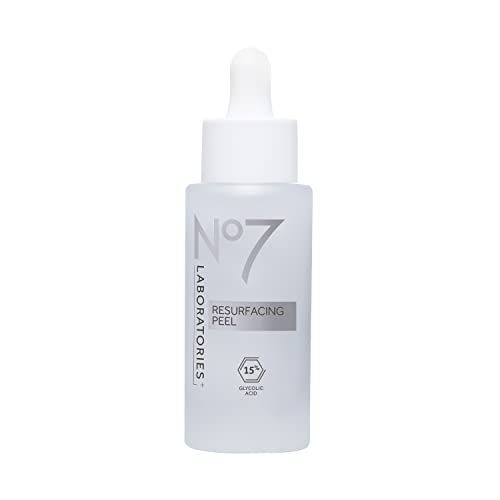 No7 Laboratories Resurfacing Peel 15% Glycolic Acid - Skin Resurfacing Face Peel for Smoother Skin - Brightening Pore Cleanser + Face Peeling Treatment for Impurities &amp; Dead Skin Cells (30ml)