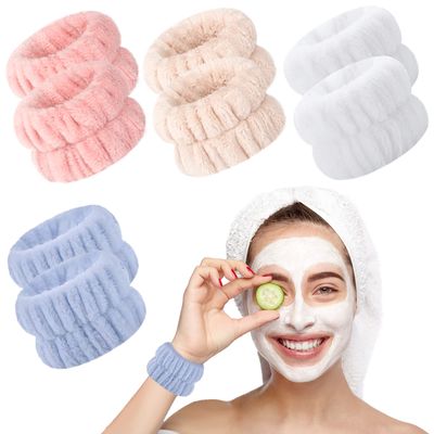 Xgunion 8Pcs Face Wash Wristbands, Microfiber Wrist Towels Bands for Washing Face, Absorbent Face Whishing Wristbands for Women Girls, Prevent Water Spilling Down from Your Arms, Yoga