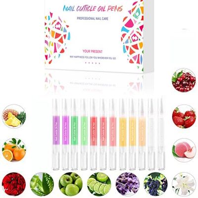 SULLMAR 12Pcs Nail Cuticle Oils Nail Nutrition Oil Pen Nail Nourishment Pens Cuticle Revitalizer for Agnail Nourish Skin Nail Care