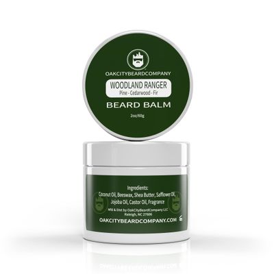 OakCityBeardCo. - Woodland Ranger - 2 Ounce - Beard Balm - Pine - Cedarwood - Fir - Beard Conditioner