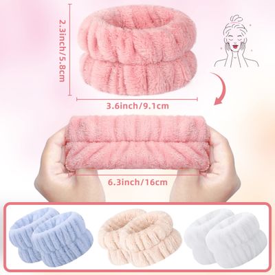 Xgunion 8Pcs Face Wash Wristbands, Microfiber Wrist Towels Bands for Washing Face, Absorbent Face Whishing Wristbands for Women Girls, Prevent Water Spilling Down from Your Arms, Yoga