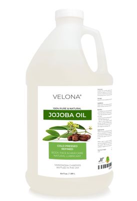 velona Jojoba Oil 64 fl oz | 100% Pure and Natural Carrier Oil | Clear, Refined, Cold Pressed | Moisturizing Face, Hair, Body and Skin Care | Use Today - Enjoy Results