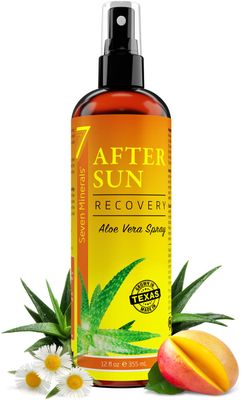 NEW After Sun Solar Recovery Spray with Aloe Vera - For Skin &amp; Face with Instant Sunburn Relief. Unlike Regular Aftersun Spray, Ours Is Made From Freshly Cut Texas Aloe. With Mango &amp; Chamomile (12 Oz)