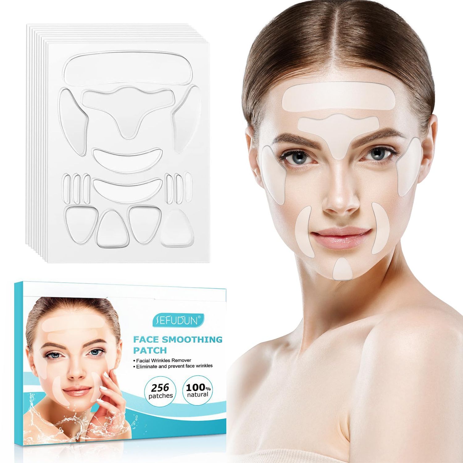 Nozibye Neck Wrinkle Patches 256PCS - Anti Wrinkle Patches for Face &amp; Neck, Forehead Wrinkle Patches for Reducing Fine Lines and Sagging Skin