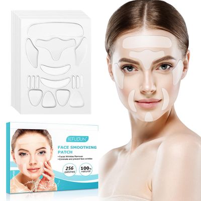 Nozibye Neck Wrinkle Patches 256PCS - Anti Wrinkle Patches for Face &amp; Neck, Forehead Wrinkle Patches for Reducing Fine Lines and Sagging Skin