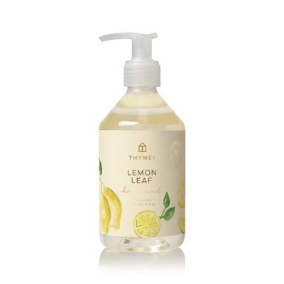 Thymes Hand Wash - Moisturizing Hand Soap Dispenser with Pump - Skin Care - Hydrating Liquid Soap Scented with Notes of Dewy Leaves, Lily of the Valley, Lemon Verbena, &amp; Bergamot (Lemon Leaf, 9 fl oz)