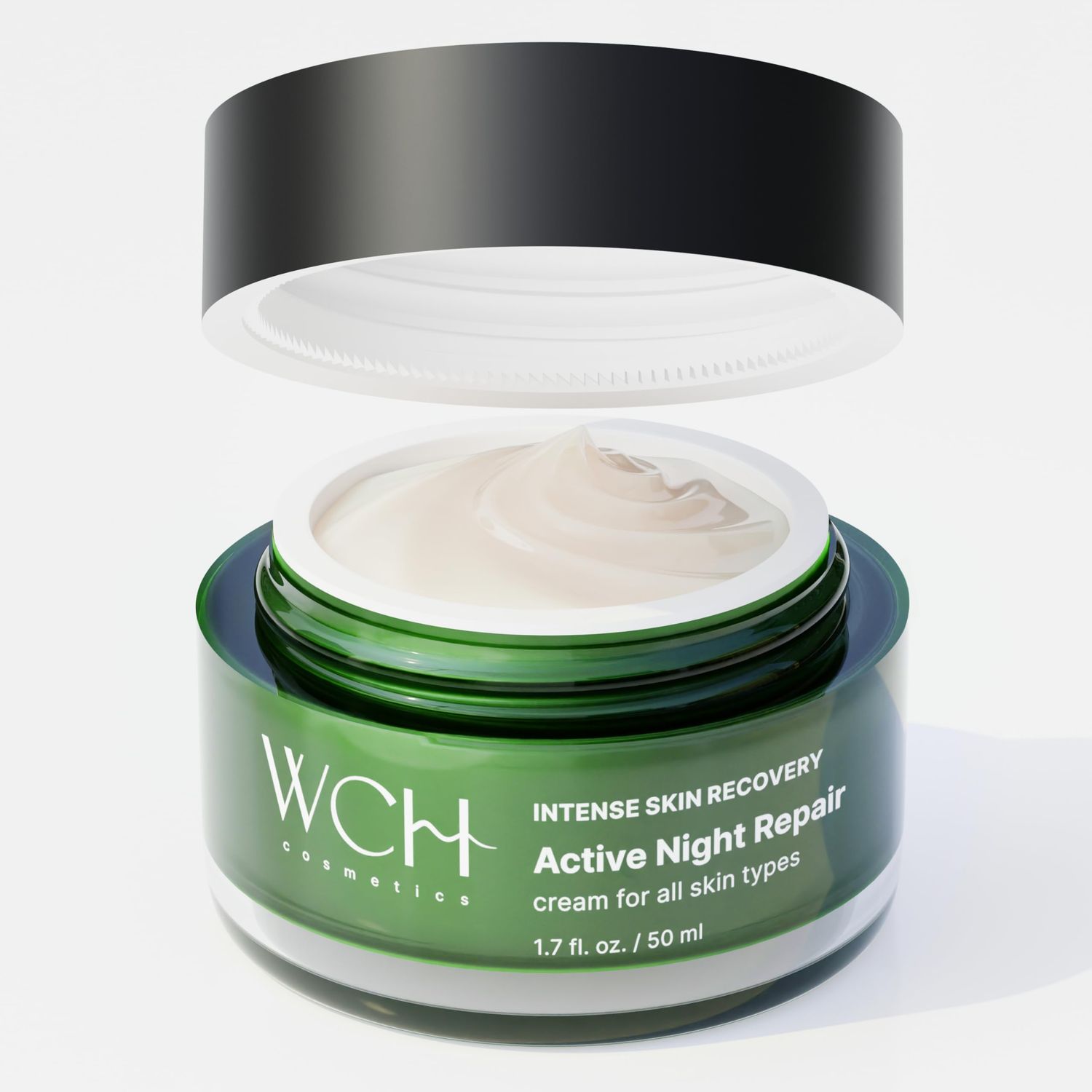 WCH Cosmetics Active Night Repair Face Cream with Antioxidants and Vitamin E - Anti-Aging Midnight Moisturizer for Fine Lines, Wrinkles - Intense Skin Recovery - 1.7 fl. oz. / 50 ml