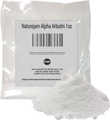 Naturejam Alpha Arbutin Powder Pure Skin Whitener Brightener Dark Spot Corrector, Evens Out Skin Tone and Helps With Hyperpigmentation (28.3 Grams)