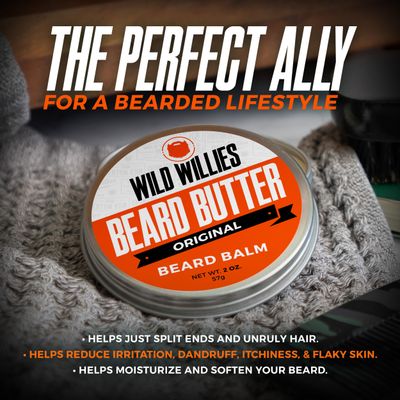 Wild Willies Beard Butter Leave-In Conditioner - Organic Beard Balm for Fast Beard Growth, Beard Care Softener - Beard Cream for Men to Remove Itch &amp; Dandruff, Restores Moisture - Cool Mint, 2 Oz
