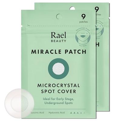 Rael Pimple Patches, Miracle Microcrystal Spot Cover - Hydrocolloid Acne Patches for Early Stage, with Tea Tree Oil, for All Skin Types, Vegan, Cruelty Free (18 Count)
