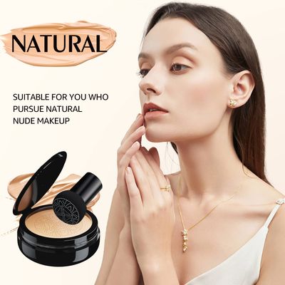 Mushroom Head Air Cushion CC Cream Foundation - Moisturizing &amp; Long-Lasting BB Cream Concealer Makeup Base for All Skin Types, Brighten Long - Lasting Even Color Correcting Concealer (Natural)