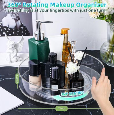 Makeup Organizer Countertop, Makeup Organization for Vanity360Rotating Makeup Organizer, Perfume Organizer, Skincare Organizers, Bathroom Counter Organizer, 11 inch Acrylic Clear Rotating Organizer