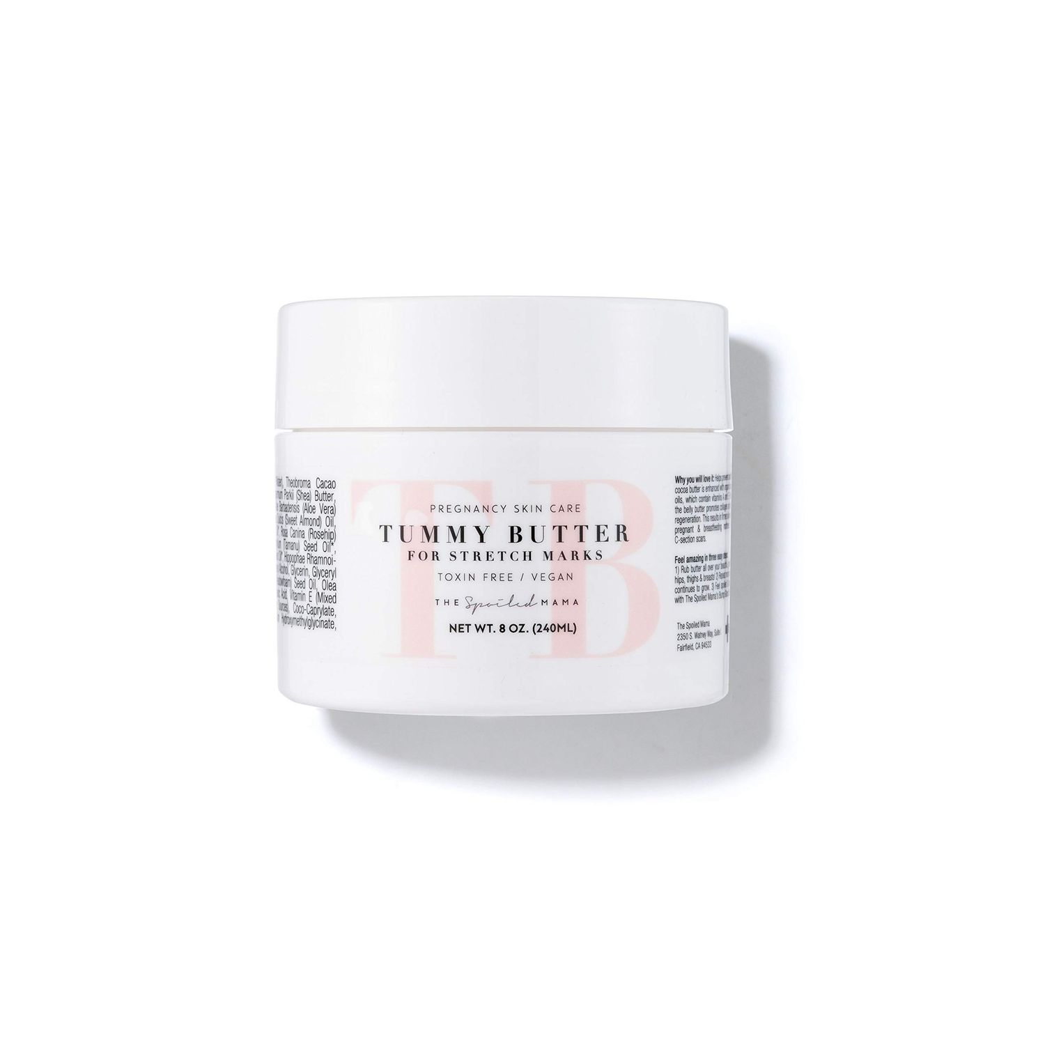 The Spoiled Mama Tummy Butter Stretch Mark Prevention Cream | Safe for Pregnancy | Non-Toxic | Vegan | Made in USA | OBGYN Formulated | Hydrating Body Cream Butter Lotion