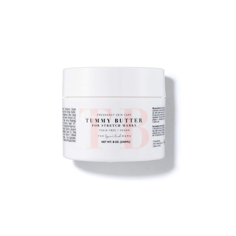 The Spoiled Mama Tummy Butter Stretch Mark Prevention Cream | Safe for Pregnancy | Non-Toxic | Vegan | Made in USA | OBGYN Formulated | Hydrating Body Cream Butter Lotion