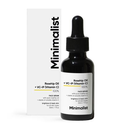 Minimalist Rosehip Oil with Vitamin C for Anti Aging &amp; Glowing Skin | Fades Acne Marks &amp; Scars &amp; Reduces Photoaging | Pure &amp; Cold Pressed | For Women &amp; Men | 1 Fl Oz / 30 ml