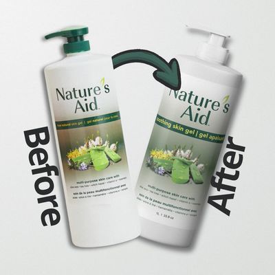 Nature's Aid Original Skin Gel with Aloe Vera Extract for Dry, Flaky & Itchy Skin | Facial Acne, Brown Spots, Toner & Cleanser | Sunburn | Skin Rashes | Bug Bites & Stings | Shaving, Waxing & Laser