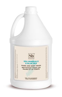 Soapbox Liquid Hand Soap &amp; Body Wash, Sea Minerals &amp; Blue Iris - Gentle, Moisturizing Hand &amp; Body Cleanser, Vegan, Cruelty Free Hand Soap Refill for Bathroom, Kitchen, Professional Use - Gallon Size