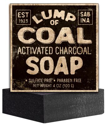 Pelto Lump Of Coal Activated Charcoal Soap - 2024 Stocking Stuffers for Men - White Elephant Gift Exchange in Unique Adult Christmas Gift Box Mon Dad Teens Him Her - 4 oz Bar