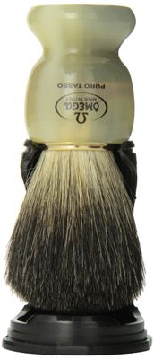Omega 63171 Stripey 100% Pure Badger Shaving Brush with Stand