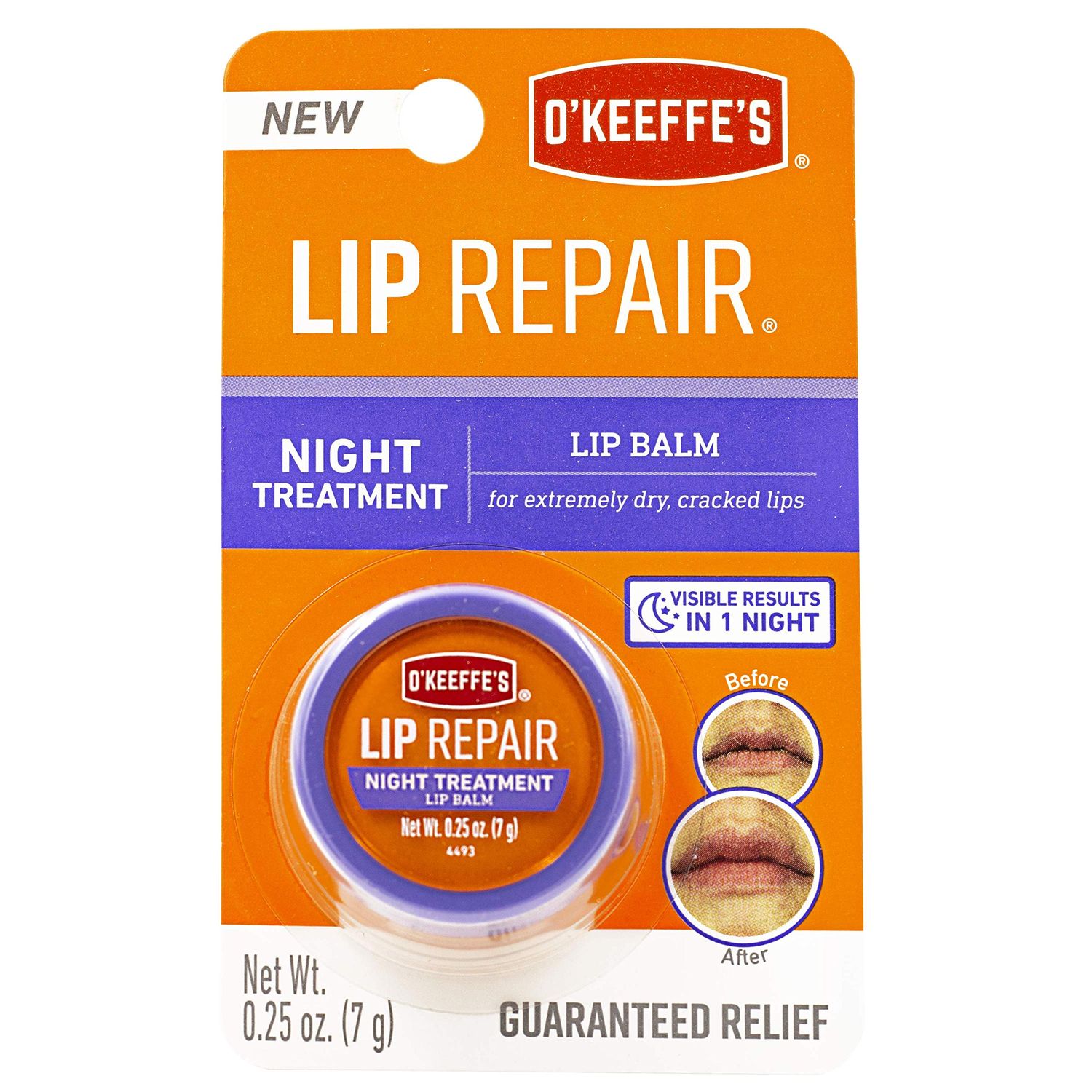 O&#39;Keeffe&#39;s Lip Repair Night Treatment Lip Balm, 0.25 Ounce Jar, (Pack of 1)