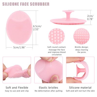 Yebeauty Silicone Facial Cleansing Brush Set of 15, 5pcs Face Scrubber, 5pcs Nose Blackhead Remover and 5pcs Double-Sided Exfoliating Lip Brush Lip Exfoliator Tool for Skincare