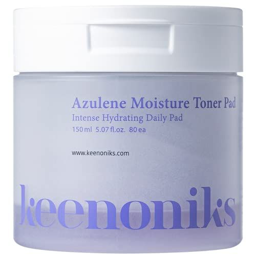 Keenoniks Moisturizing Toner Pads for Face - Azulene Moisturizer Facial Essence &amp; Hydrating Sheet Masks Pads Helps Skin Barrier, Hydrating Skincare for Dry, Sensitive Skin Toner - 80ea (5.07 Oz)