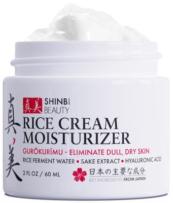 Shinbi Beauty Japanese Skincare Moisturizer for Face - Rice Cream With Rice Ferment + Sake Extract - J Beauty Natural Asian Skincare Products 2oz